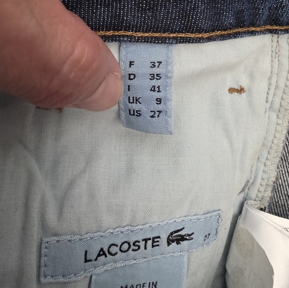 Lacoste Mid Rise Skinny Dark Denim Jeans Sz 27 - Picture 14 of 16